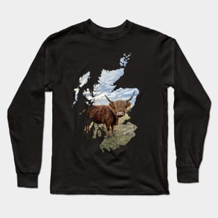 Scottish Highland Cow Country of Scotland Long Sleeve T-Shirt